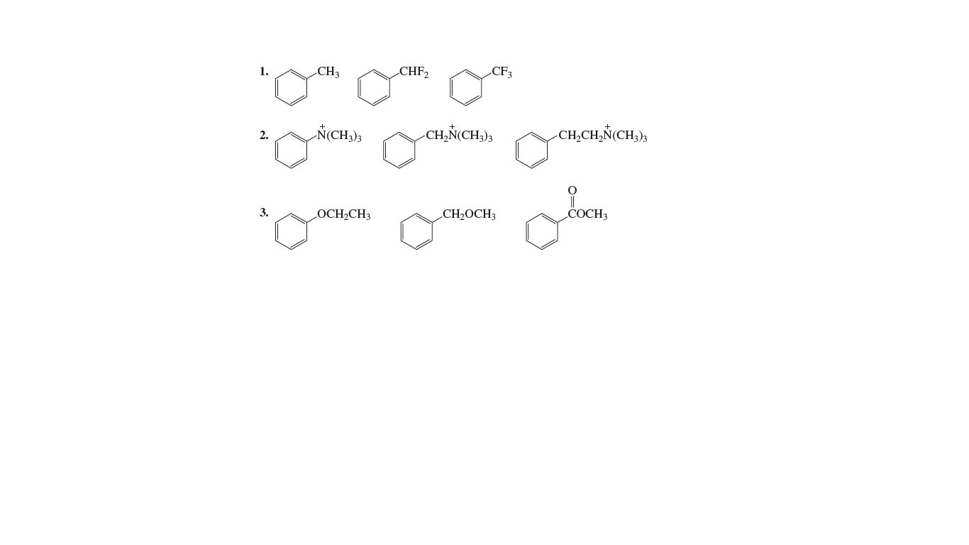 1.
CH3
CHF,
CF3
Ń(CH,);
CH,N(CH,),
-CH,CH,Ň(CH,),
2.
||
COCH3
3.
LOCH2CH3
CH,OCH3
