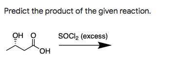 Predict the product of the given reaction.
он о
SOCI, (excess)
