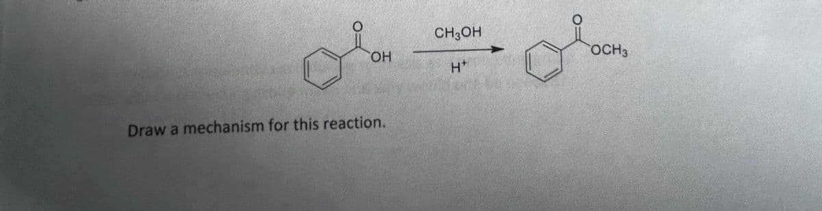 OH
Draw a mechanism for this reaction.
CH3OH
H*
OCH3