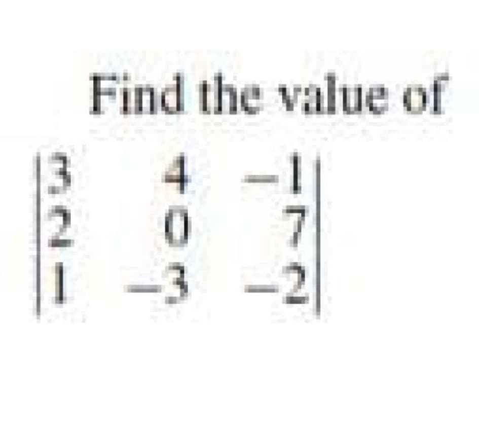 Find the value of
2
7
1-3
2.
