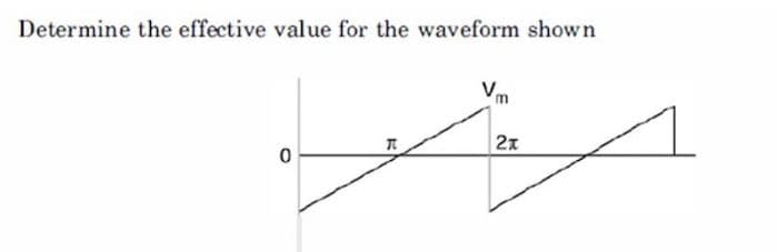 Determine the effective value for the waveform shown
ہے
0
m
2x