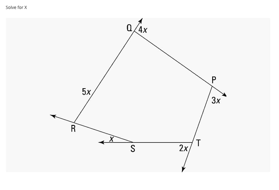 Solve for X
Q/4x
P.
5х
3x
R
X
S
2х
