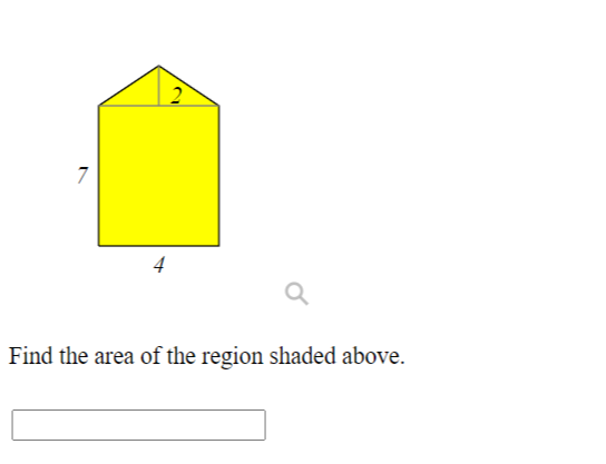 7
2
Find the area of the region shaded above.