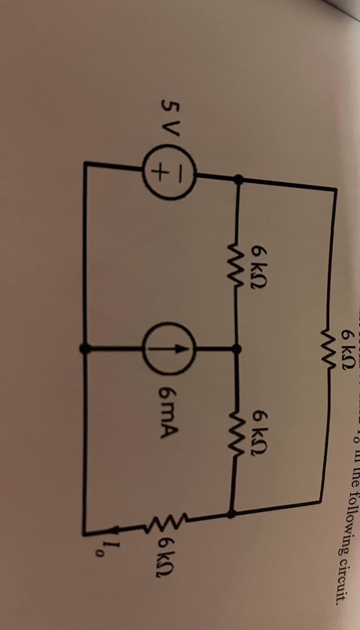 5V
+1
6 ΚΩ
Μ www
6 ΚΩ
Μ
Ο
o III the following circuit.
6 ΚΩ
Μ
6mA
6ΚΩ
L
Ο