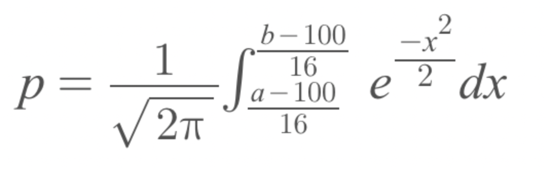 p=
1
2πT
b - 100
Sa
16
a-100
16
e
-X
2
2 dx