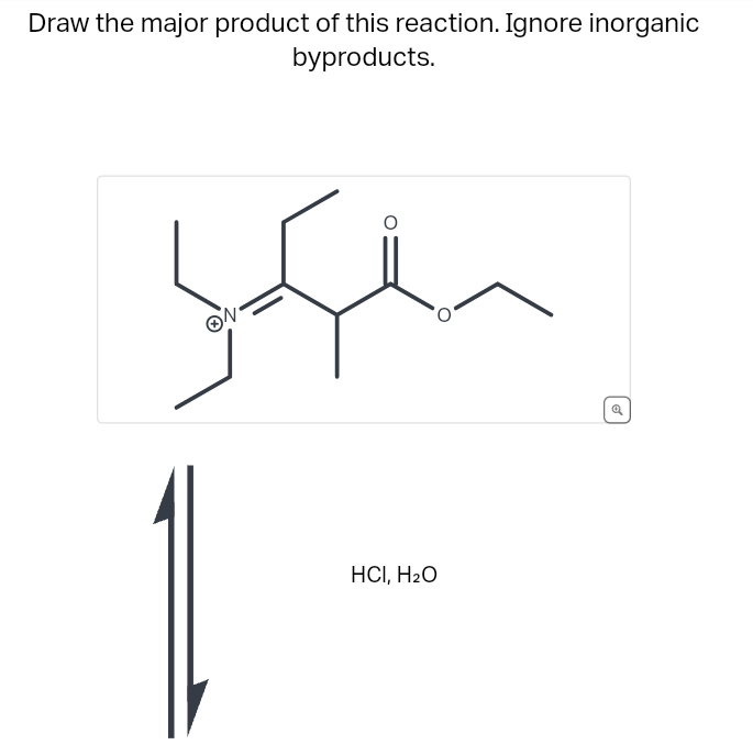 Draw the major product of this reaction. Ignore inorganic
byproducts.
N
HCI, H₂O