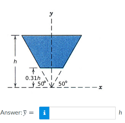y
0.31h
50° V 50°
– x
Answer:y = i
