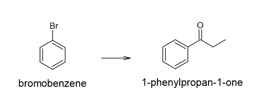 Br
bromobenzene
1-phenylpropan-1-one
