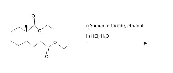 i) Sodium ethoxide, ethanol
ii) HCI, H₂O