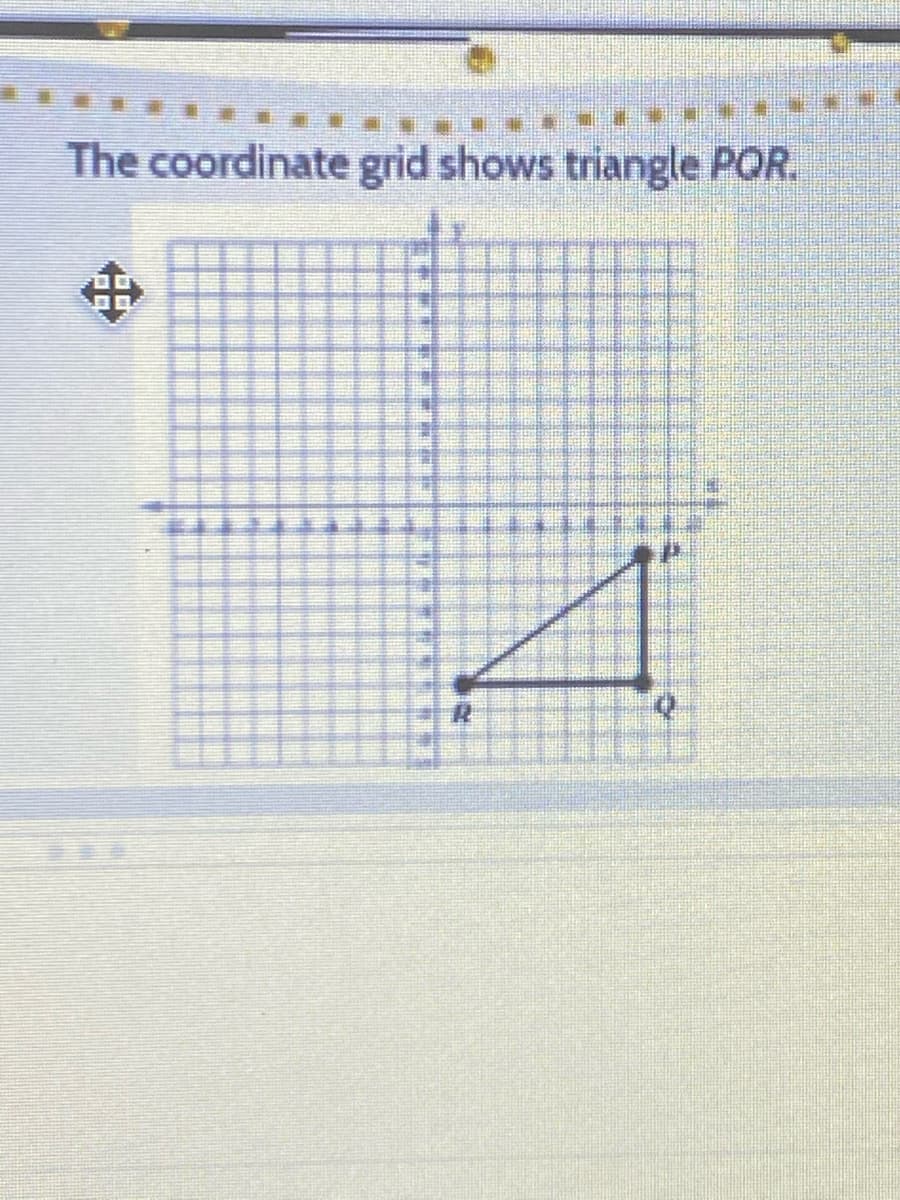 The coordinate grid shows triangle POR.
