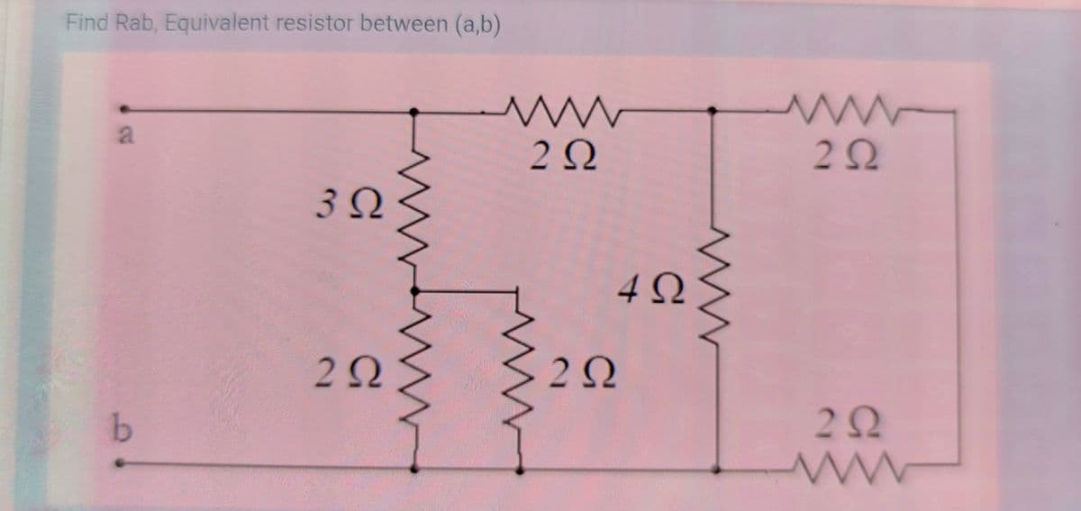 Find Rab, Equivalent resistor between (a,b)
3Ω
4
b
