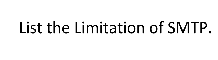List the Limitation of SMTP.