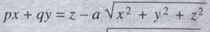 px + qy=z-a √√x² + y² + ₂
