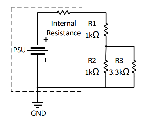 IPSU
Internal
Resistancel
+
GND
R1
1kΩ
|
I
|
I R2
|
1kΩ
R3
3.3ΚΩ