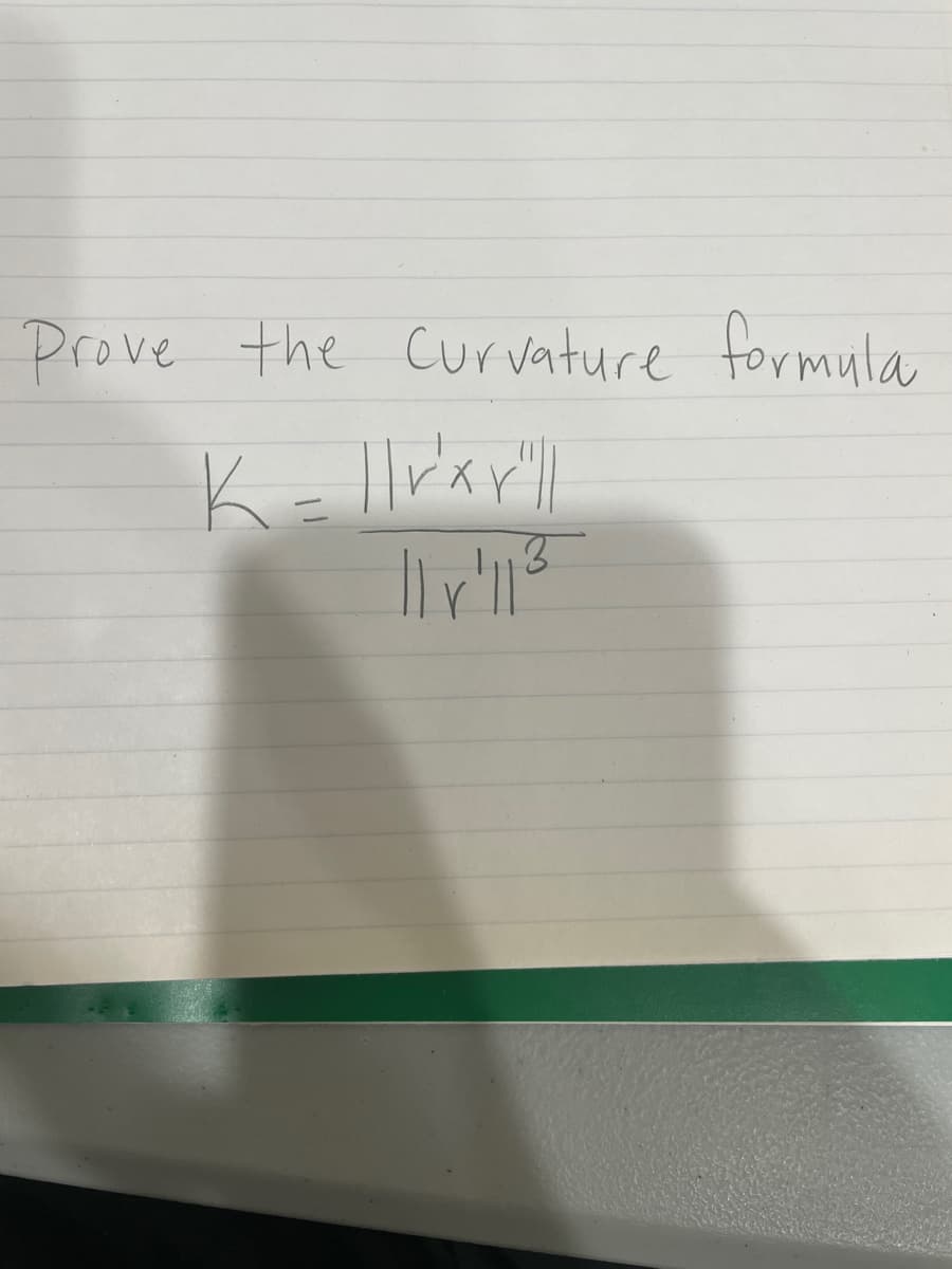 Prove the curvature formula

