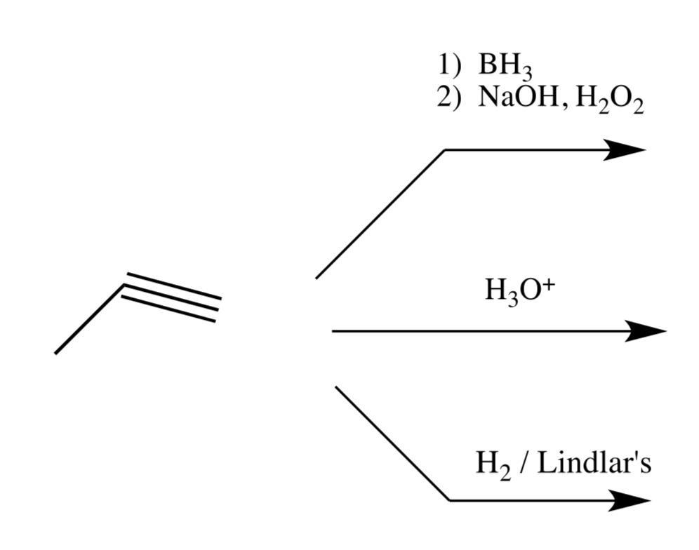 1) ВНз
2) NaOH, H2O2
H3O+
Н, / Lindlar's
