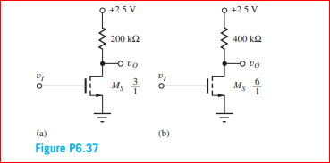 +2.5 V
+2.5 V
200 k2
400 k2
O vo
O vo
Ms
Ms 우
м.
(a)
(b)
Figure P6.37
