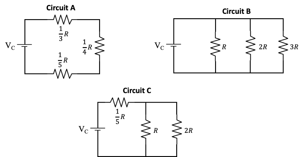 Vc
Circuit A
1|3
3R
115
R
www
11
-R
Vc
M
Circuit C
M
5R
M
Vc
R
ww
2R
Circuit B
R
w
2R
ww
3R