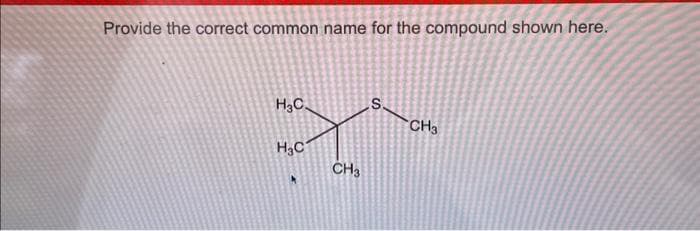 Provide the correct common name for the compound shown here.
H₂C.
H3C1
CH3
S
CH3