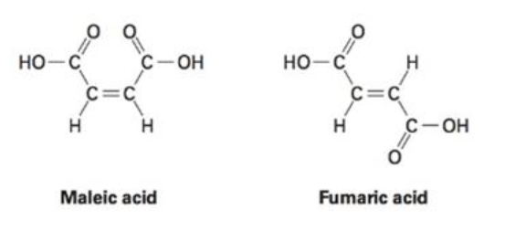 Но-с
C-OH
HO-C
c=c
C=C
C=C
H
C- OH
Maleic acid
Fumaric acid
