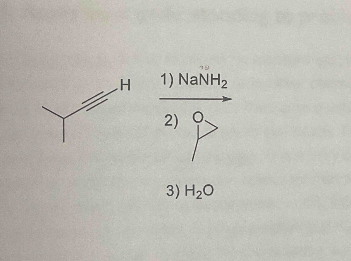 =
H
1) NaNH2
오
3) H2O
2)