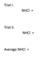 Trial I.
NHCI
Trial II.
NHCI =
Average NHCI =
