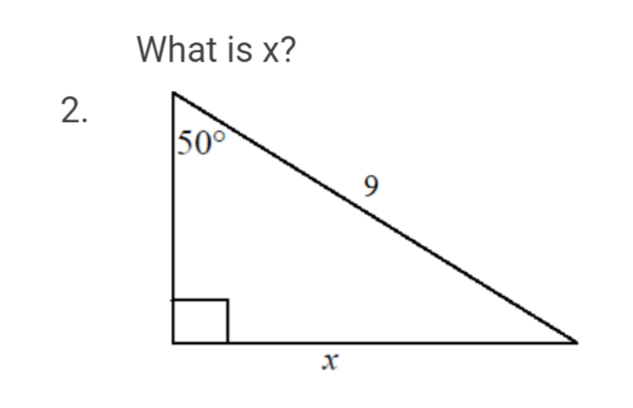 What is x?
2.
50°
9.

