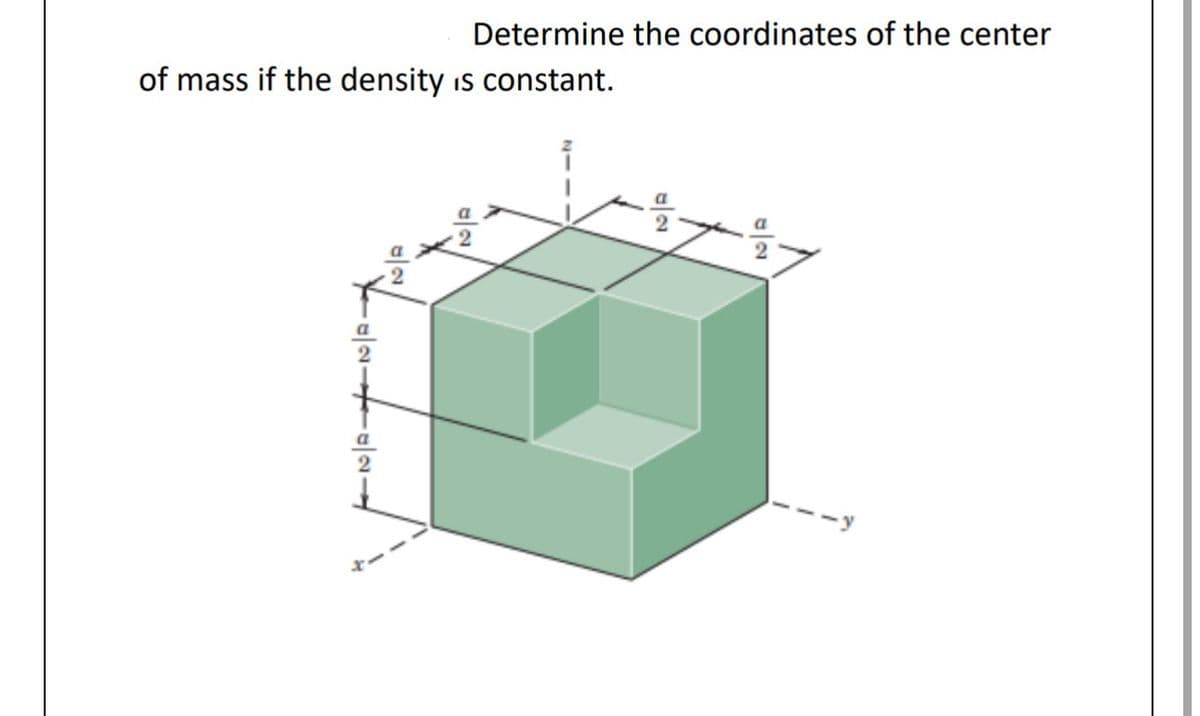 Determine the coordinates of the center
of mass if the density is constant.
T|2IT1|2
112