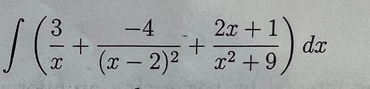 S (²/+
318
-4
2x + 1
(x - 2)² + x² +9
dx