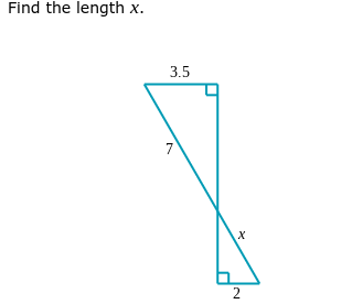 Find the length x.
3.5
7
X
2