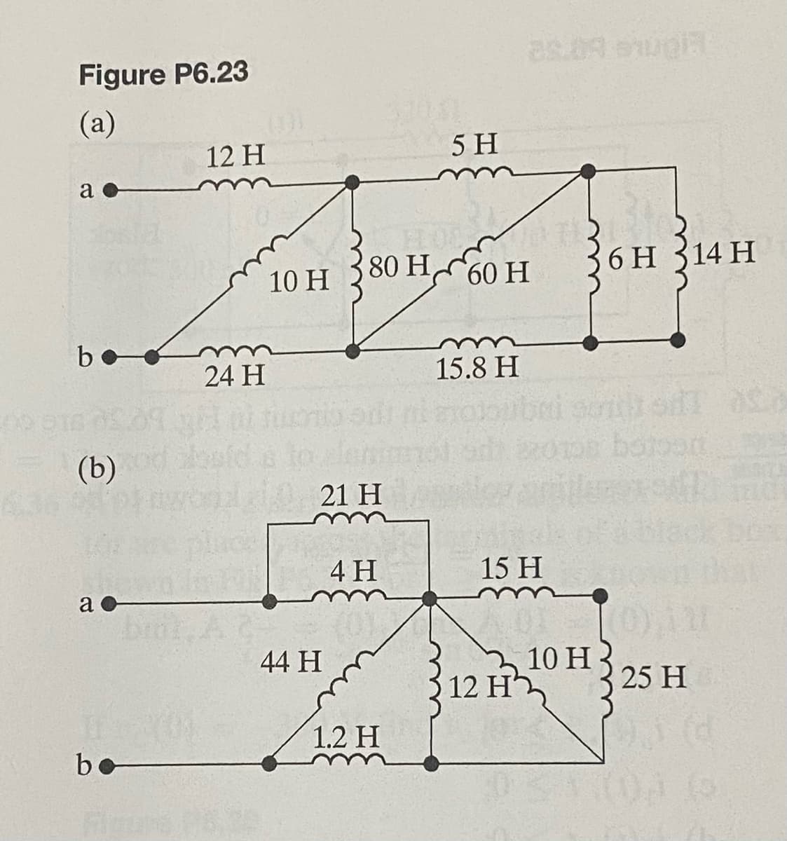 Figure P6.23
(a)
a
b
(b)
a
bo
12 H
24 H
en men
80 H,
10 H
60 H
21 H
44 H
4 H
5 H
1.2 H
15.8 H
25.09. pla
15 H
12 H'
36H 314 H
10 H
25 H
) 3 (d
(5