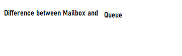 Difference between Mailbox and Queue
