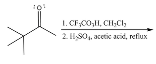 1. CF3CO3H, CH2Cl₂
2. H₂SO4, acetic acid, reflux