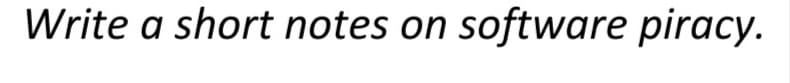 Write a short notes on software piracy.