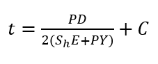 t =
PD
+ C
2(ShE+PY)