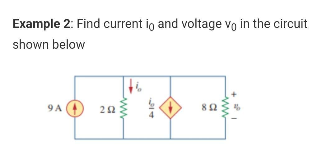 Example 2: Find current io and voltage vo in the circuit
shown below
9A
2592