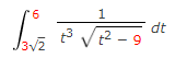*6
√3√2
1
²³√22²-9
dt
