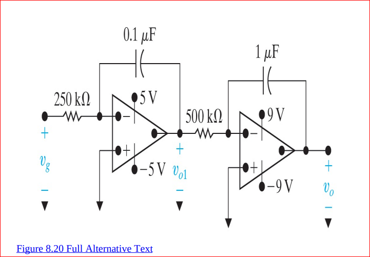 0.1 µF
1 µF
250 k2
500 kN
9V
-5V vol
-9V
Figure 8.20 Full Alternative Text
