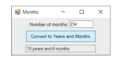 Months
Number of months: 234
Convert to Years and Months
19 years and 6 months
