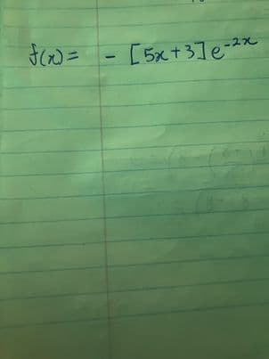f(x)=
-
[5x+3]e-2x
