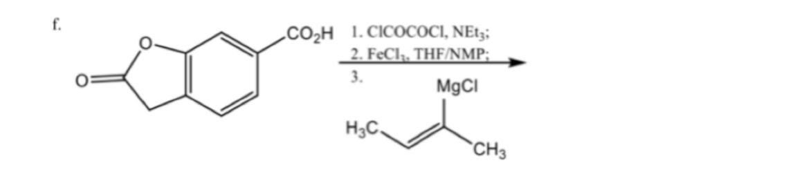 f.
.CO2H 1. CICOCOCI, NE13;
_ 2. FeCl,, THF/NMP;
3.
MgCI
H3C,
CH3
