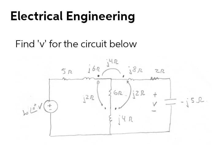 Electrical Engineering
Find 'v' for the circuit below
6R
