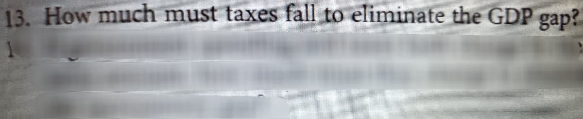 13. How much must taxes fall to eliminate the GDP gap?
1