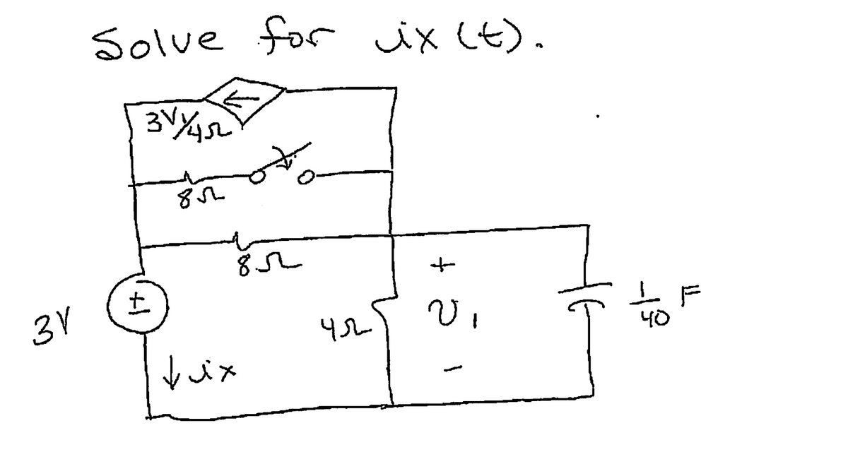 зу
Solve for ix (t).
зуучл
бл
+1
tix
न्के
8.л
чл
+
U
40
1
