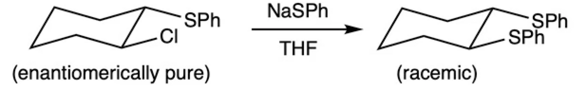 NaSPh
SPh
CI
Is
SPh
SPh
THE
(enantiomerically pure)
(racemic)
