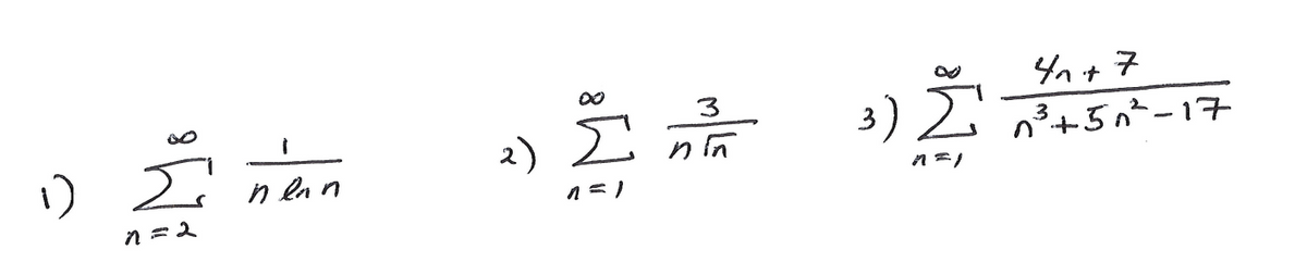 4n+7
00
1)
2)
n3+5n²-17
n en n
n=1
n =2
