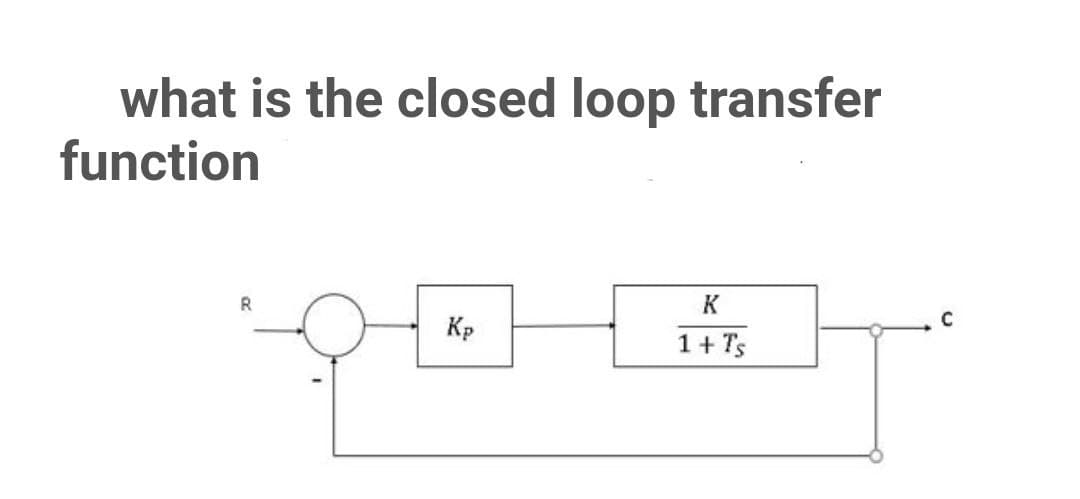 what is the closed loop transfer
function
K
Кр
1+ Ts
