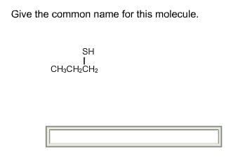 Give the common name for this molecule.
SH
I
CH3CH₂CH2