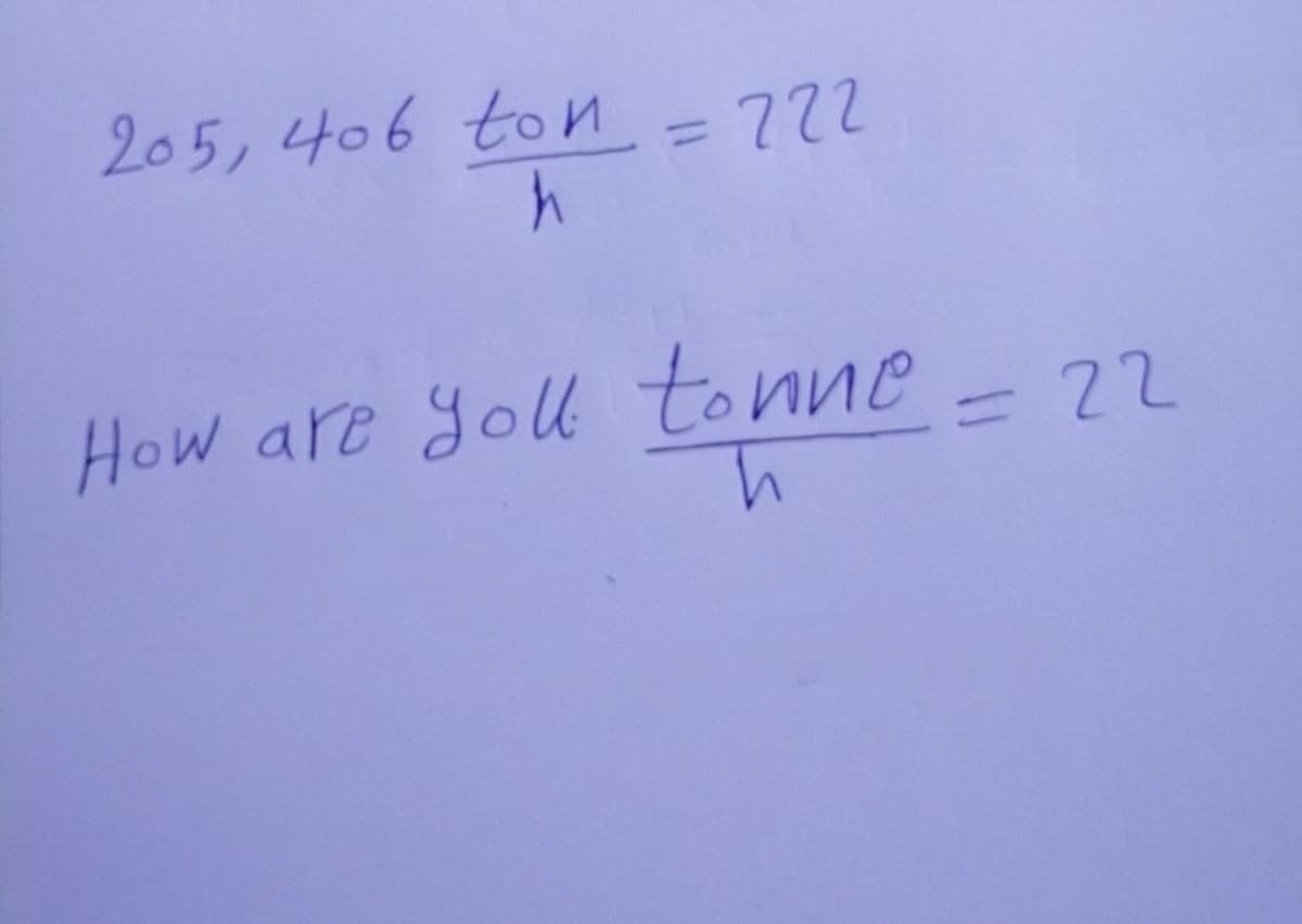 205, 406 ton=722
%3D
How are yol tonne
- 22
