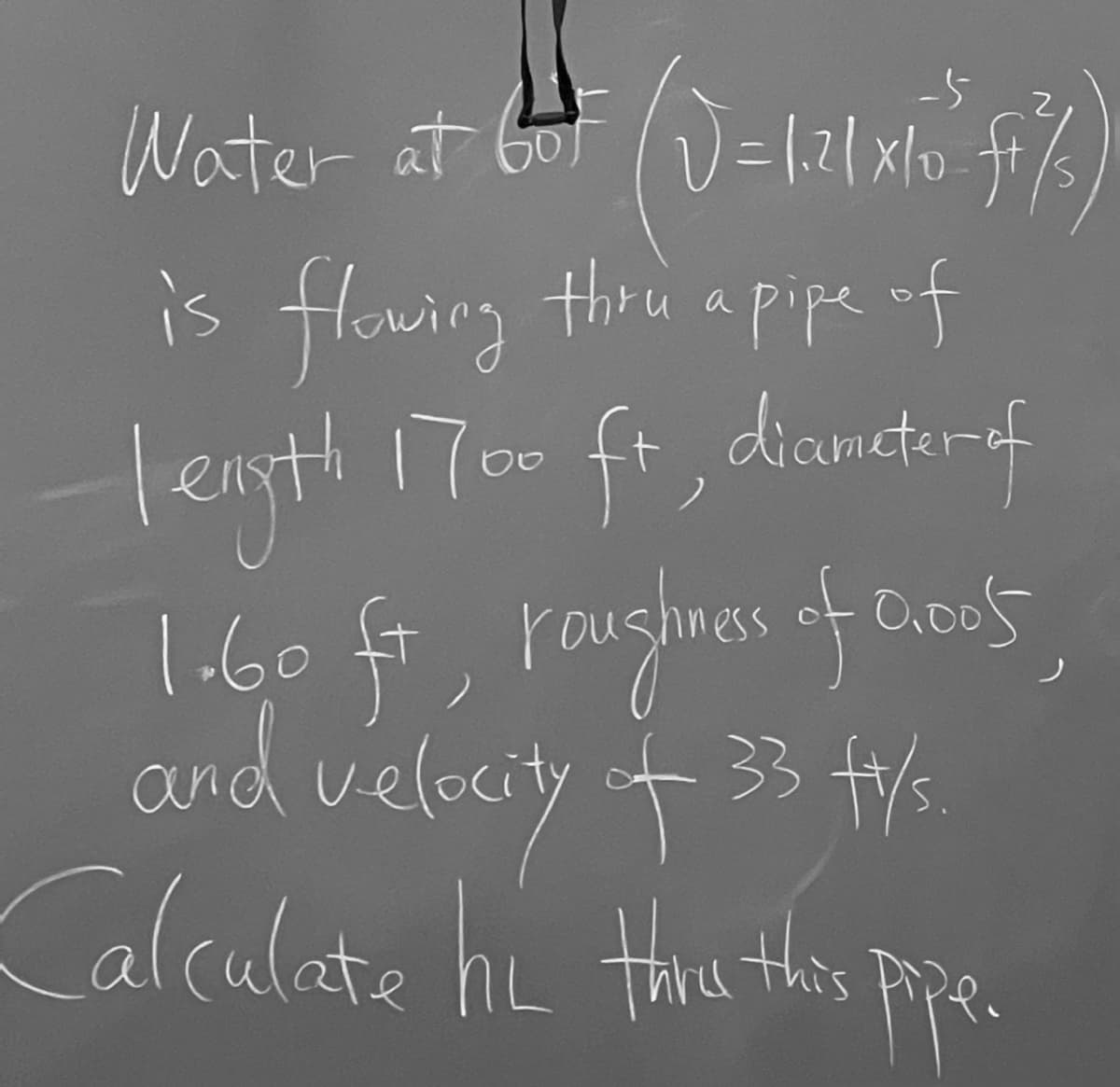 -1.21x/0-ft
Water at + (0-121x²= ²4%)
is flowing thru a pipe of
length 1700 ft, diameter of
shness
1.60 fi, rougham of tools
and velocity of 33 41/s.
Calculate hi tore this paper